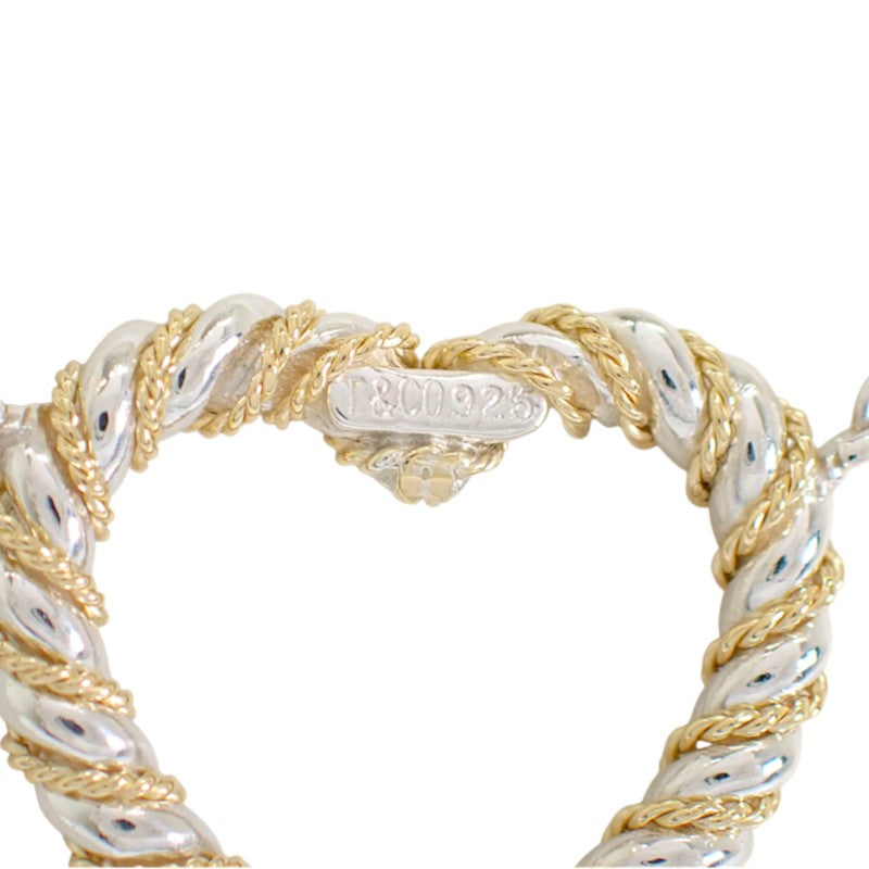 ティファニー TIFFANY&Co. ツイストハート ペンダント ネックレス K18イエローゴールド シルバー925 レディース メンズ ユニセックス【中古】【Aランク】