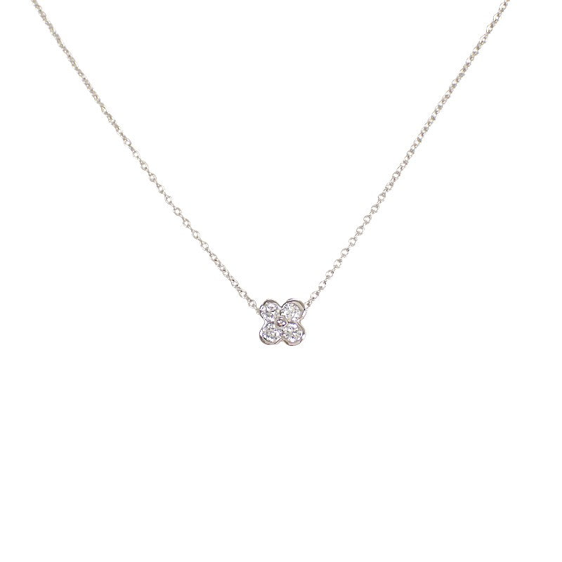蒂芙尼 TIFFANY&Co. 鑲鑽項鍊 Pt950鉑金 鑽石 銀色 女款【中古】【A級品】
