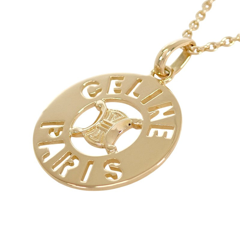セリーヌ CELINE マカダム サークル ネックレス K18イエローゴールド レディース メンズ【中古】【Aランク】