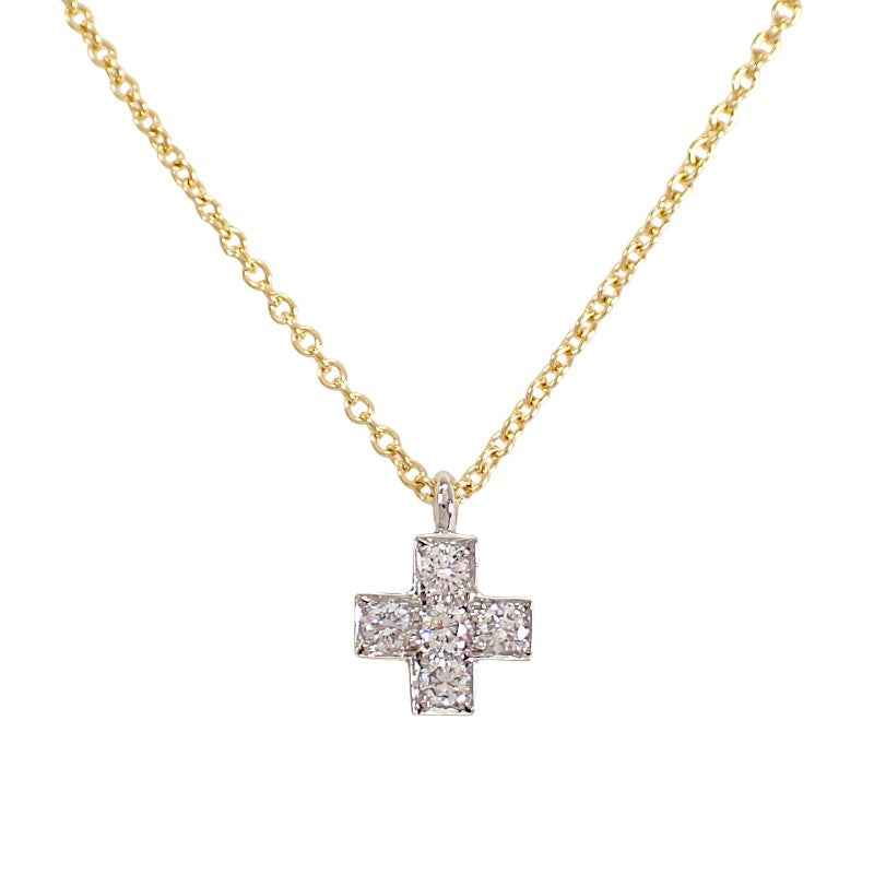 ティファニー TIFFANY&Co. クルーシフォーム ネックレス Pt950プラチナ K18イエローゴールド シルバー ゴールド レディース メンズ【中古】【Aランク】