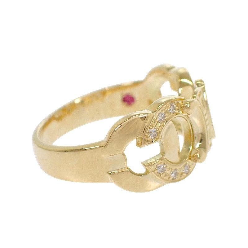 【Negotiating/Orders Not Accepted from Unauthorized Buyers】Celine CELINE Macadam Ring K18 Yellow Gold Diamond Ruby Size 13 Women's Men's 【Used】【A Rank】