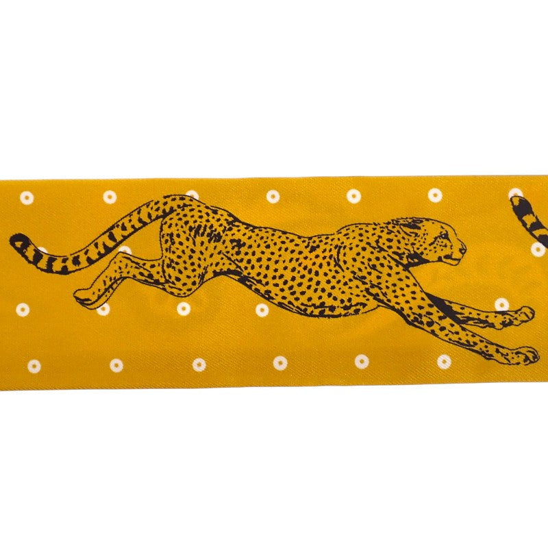 エルメス HERMES ツイリー GUEPARDS BANDANA H064179S_03 スカーフ シルク グリペール×ルージュアッシュ イエロー レディース【中古】【Aランク】