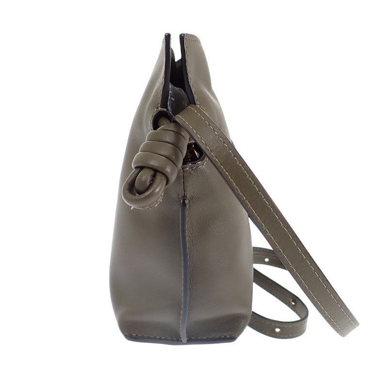 ロエベ LOEWE フラメンコクラッチ ミニ A411FC2XA6 2WAYバッグ ナッパカーフスキン ダークカーキ ゴールド金具 レディース【中古】【Aランク】