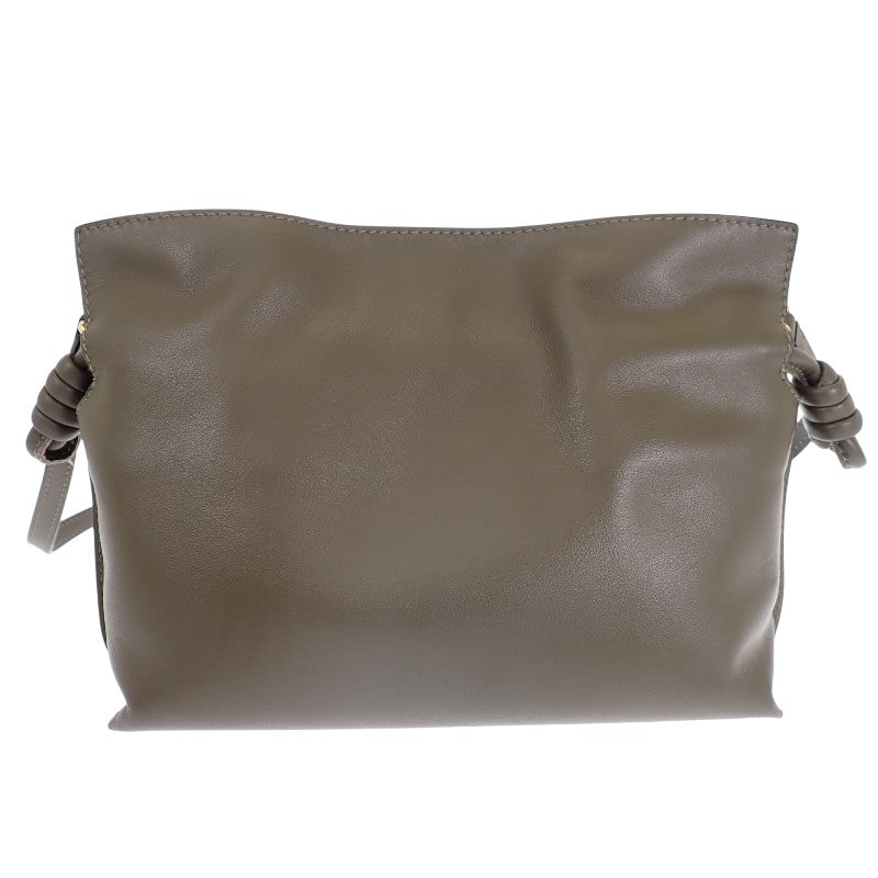 ロエベ LOEWE フラメンコクラッチ ミニ A411FC2XA6 2WAYバッグ ナッパカーフスキン ダークカーキ ゴールド金具 レディース【中古】【Aランク】