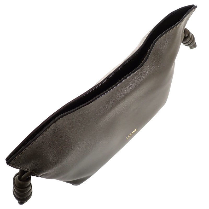 ロエベ LOEWE フラメンコクラッチ ミニ A411FC2XA6 2WAYバッグ ナッパカーフスキン ダークカーキ ゴールド金具 レディース【中古】【Aランク】