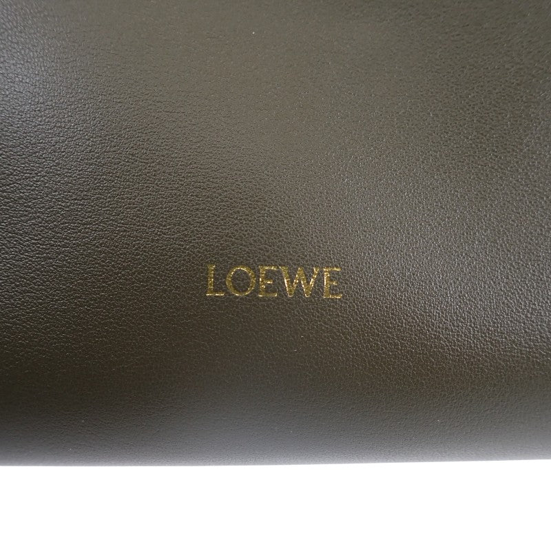 ロエベ LOEWE フラメンコクラッチ ミニ A411FC2XA6 2WAYバッグ ナッパカーフスキン ダークカーキ ゴールド金具 レディース【中古】【Aランク】