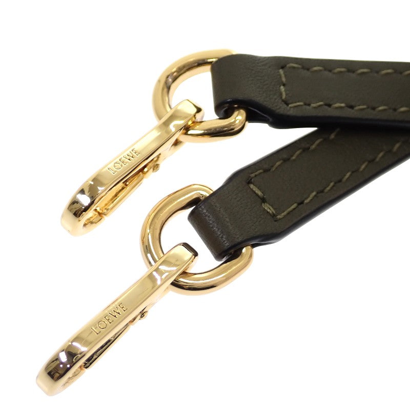 ロエベ LOEWE フラメンコクラッチ ミニ A411FC2XA6 2WAYバッグ ナッパカーフスキン ダークカーキ ゴールド金具 レディース【中古】【Aランク】
