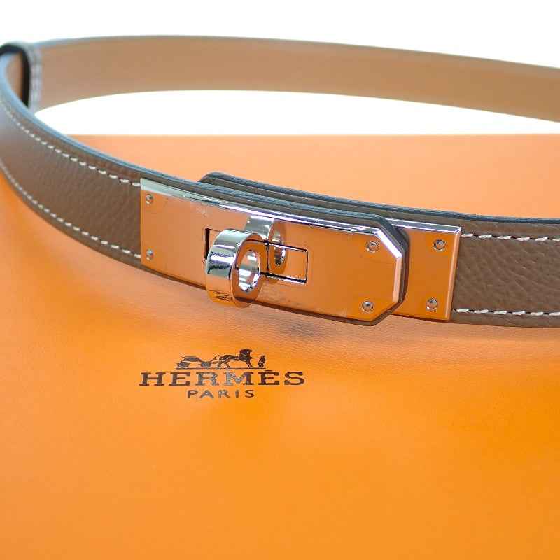 エルメス HERMES ケリー18 ベルト ヴォーエプソン ベージュ エトゥープ シルバー金具 レディース【中古】【Aランク】
