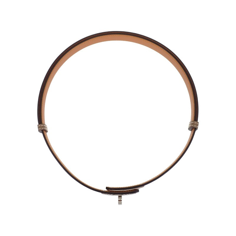 エルメス HERMES ケリー18 ベルト ヴォーエプソン ベージュ エトゥープ シルバー金具 レディース【中古】【Aランク】