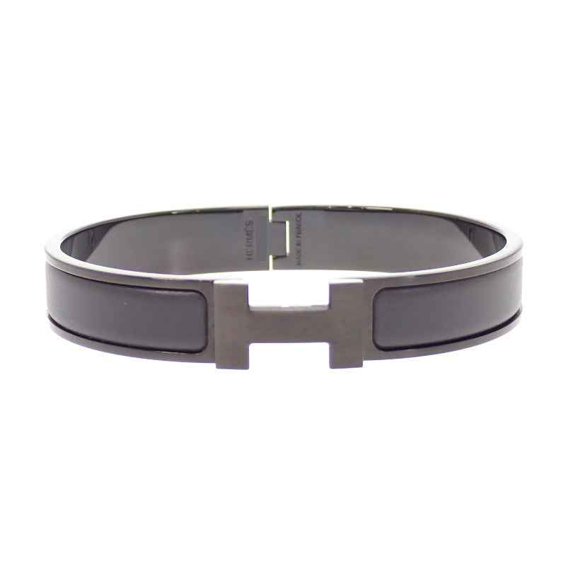エルメス HERMES ブレスレット クリックHH H703203FK01_T5 バングル エナメル レザー ソーブラック メンズ レディース【中古】【Aランク】