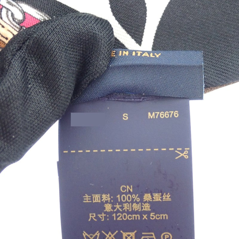 ルイヴィトン LOUIS VUITTON バンドーBB・アルティメット M76676 スカーフ シルク ブラック ホワイト ブラウン レディース【中古】【Aランク】