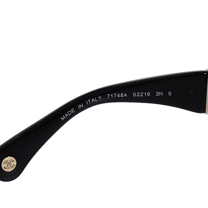 シャネル CHANEL オーバル シェイプ A71748 サングラス メタル アセテート ブラック レディース【中古】【Aランク】