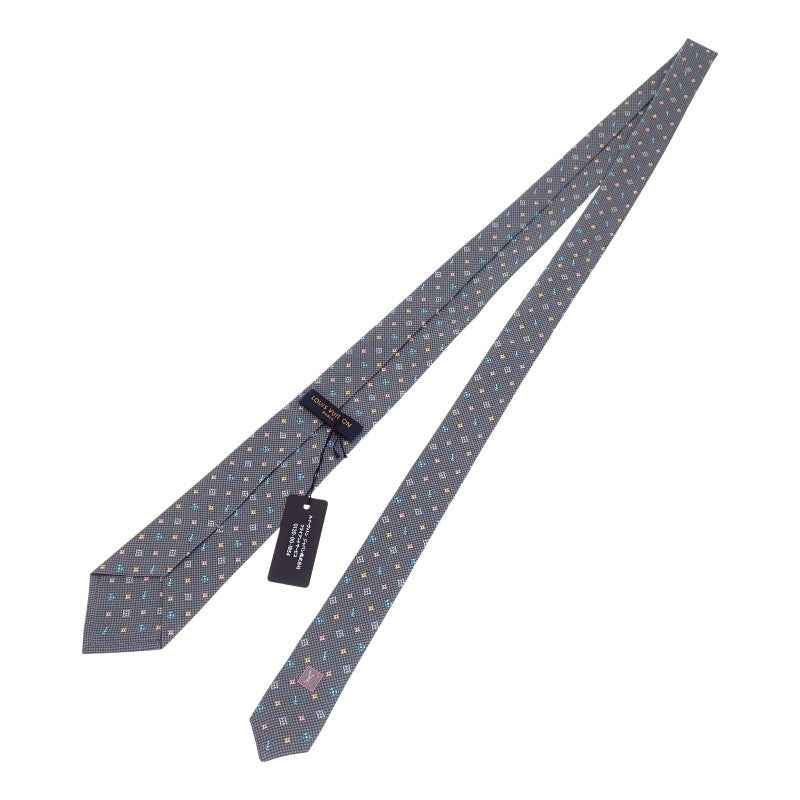 ルイヴィトン LOUIS VUITTON クラヴァット・モノグラムハーロー M76610 ネクタイ シルク グレー マルチカラー メンズ【中古】【SAランク】