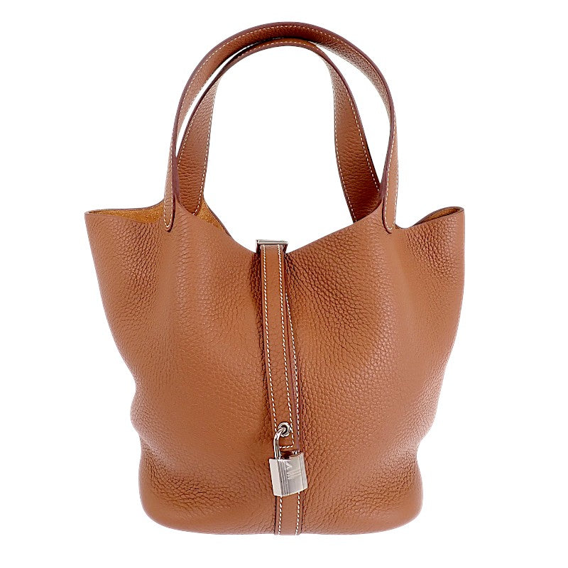エルメス HERMES ピコタンロック MM ハンドバッグ トリヨンクレマンス ブラウン シルバー金具 レディース【中古】【Aランク】