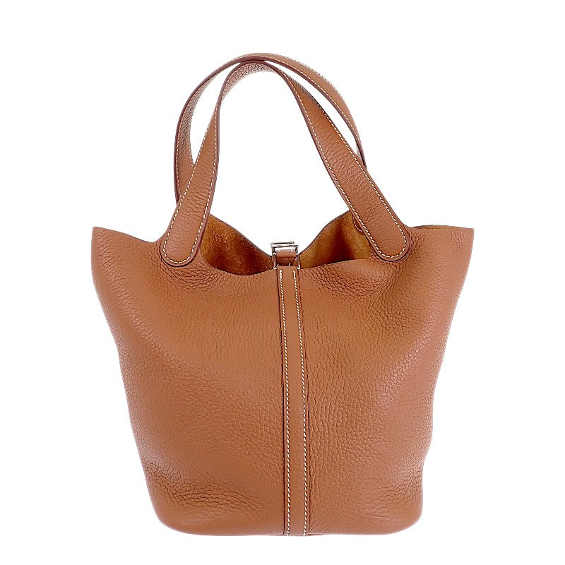 エルメス HERMES ピコタンロック MM ハンドバッグ トリヨンクレマンス ブラウン シルバー金具 レディース【中古】【Aランク】