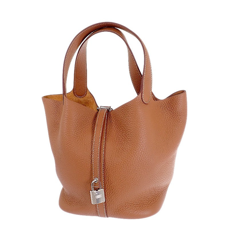 エルメス HERMES ピコタンロック MM ハンドバッグ トリヨンクレマンス ブラウン シルバー金具 レディース【中古】【Aランク】