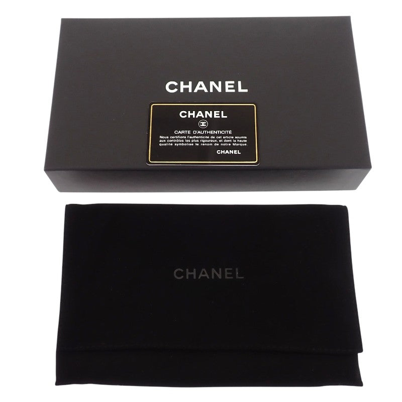 シャネル CHANEL ガブリエル ドゥ ラウンドウォレット クロコ型押し チャーム付き 長財布 レザー ホワイト レディース【中古】【Aランク】