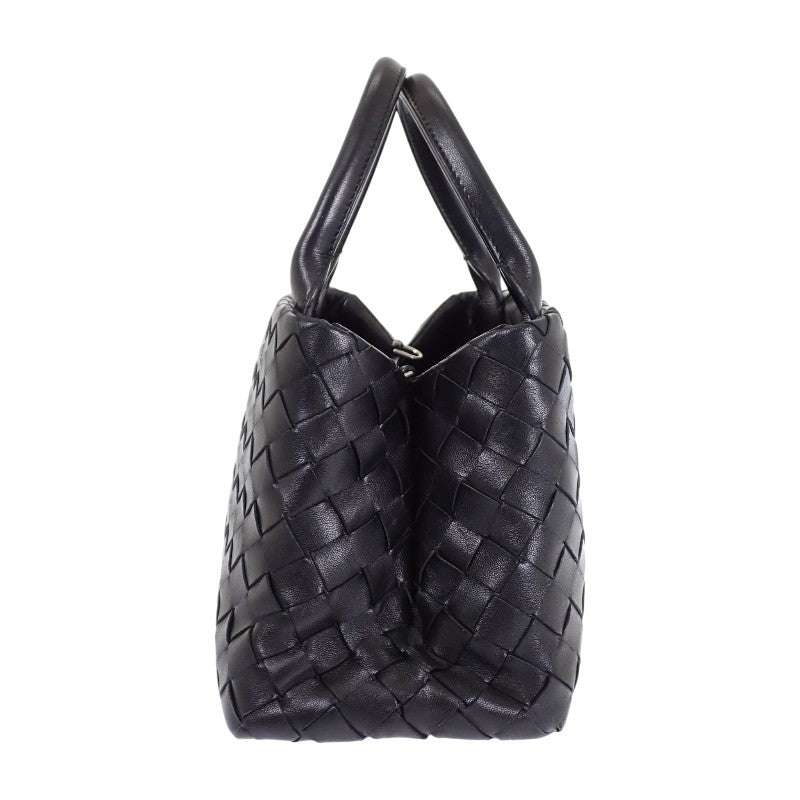 ボッテガヴェネタ BOTTEGA VENETA ハンドバッグ 607326VCPP18803 2WAYバッグ イントレチャート ブラック シルバー金具 レディース【中古】【ABランク】