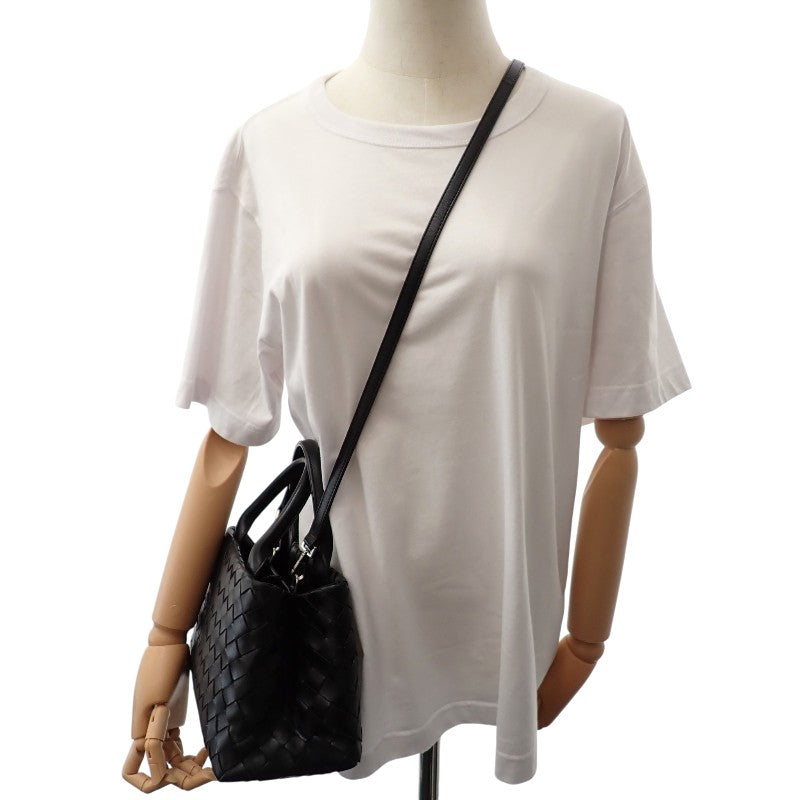ボッテガヴェネタ BOTTEGA VENETA ハンドバッグ 607326VCPP18803 2WAYバッグ イントレチャート ブラック シルバー金具 レディース【中古】【ABランク】