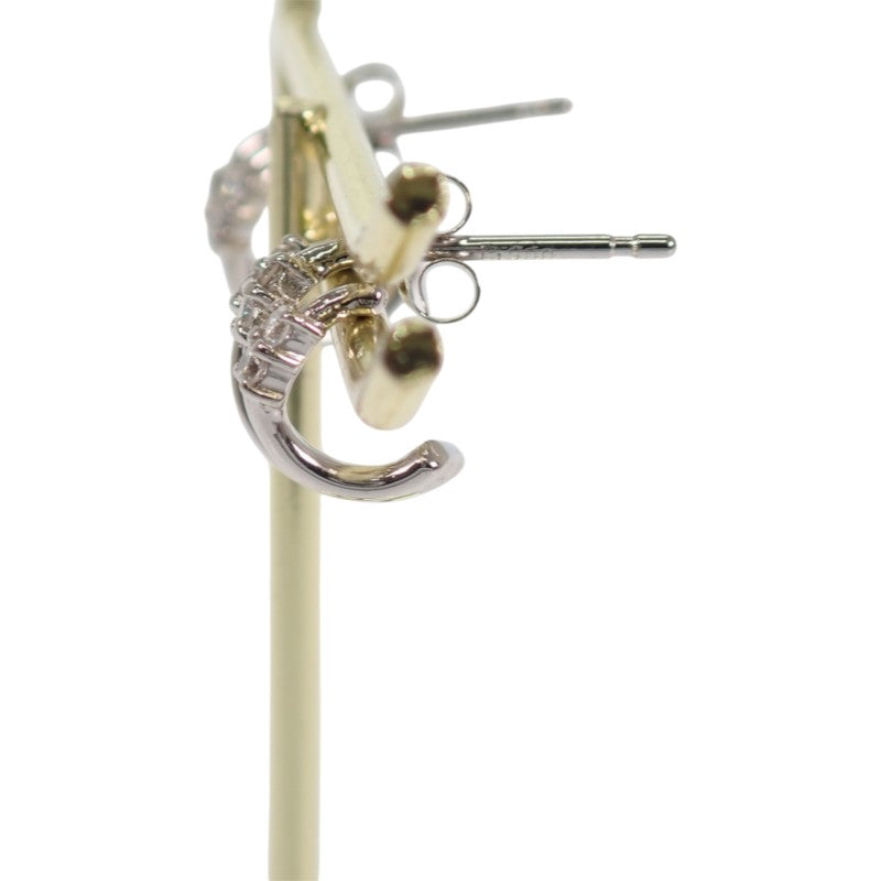 デザインジュエリー フープ ピアス Pt900プラチナ ダイヤモンド レディース【中古】【Aランク】
