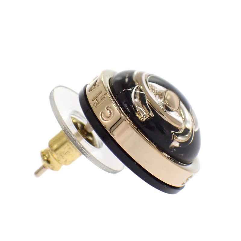 シャネル CHANEL CCターンロック ABA005 ピアス メタル ブラック ゴールド金具 レディース【中古】【Aランク】