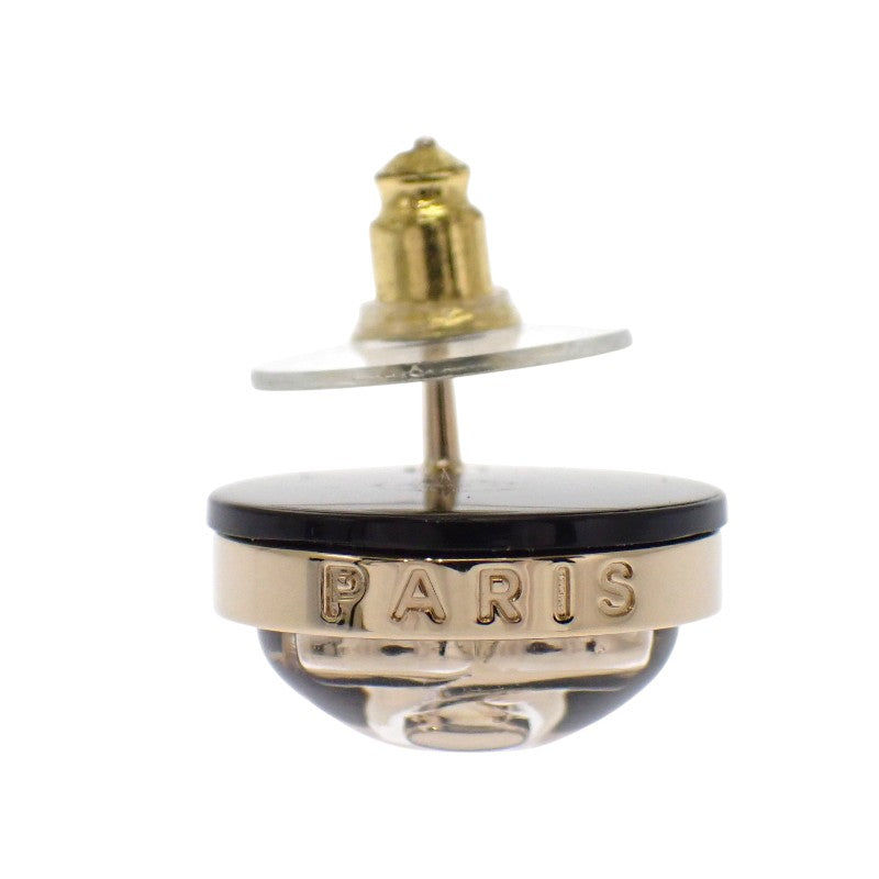 シャネル CHANEL CCターンロック ABA005 ピアス メタル ブラック ゴールド金具 レディース【中古】【Aランク】