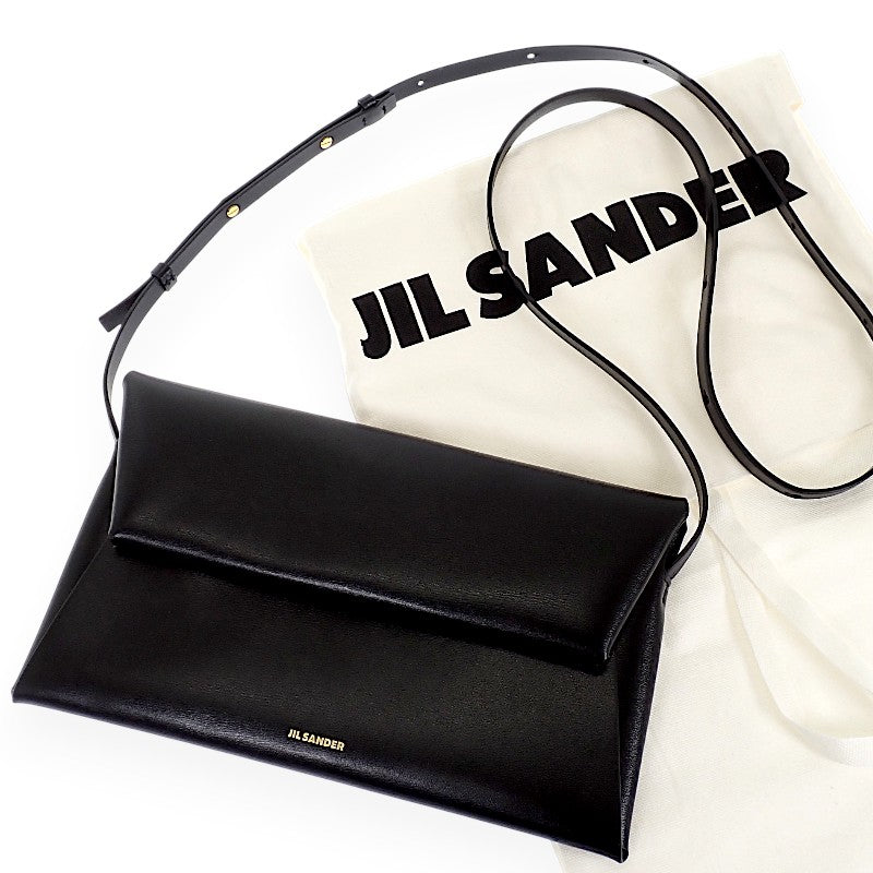 ジルサンダー JIL SANDER FOLDED フォルデッド スモール J07VL0028P4840 ショルダーバッグ カーフ ブラック ゴールド金具 レディース【中古】【ABランク】