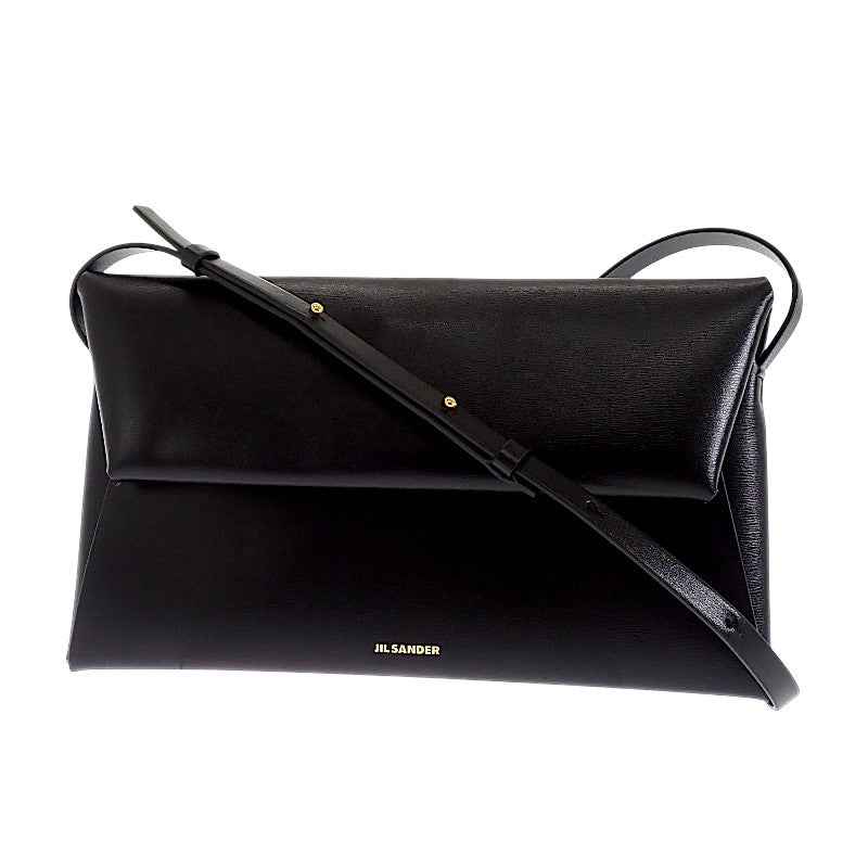 ジルサンダー JIL SANDER FOLDED フォルデッド スモール J07VL0028P4840 ショルダーバッグ カーフ ブラック ゴールド金具 レディース【中古】【ABランク】