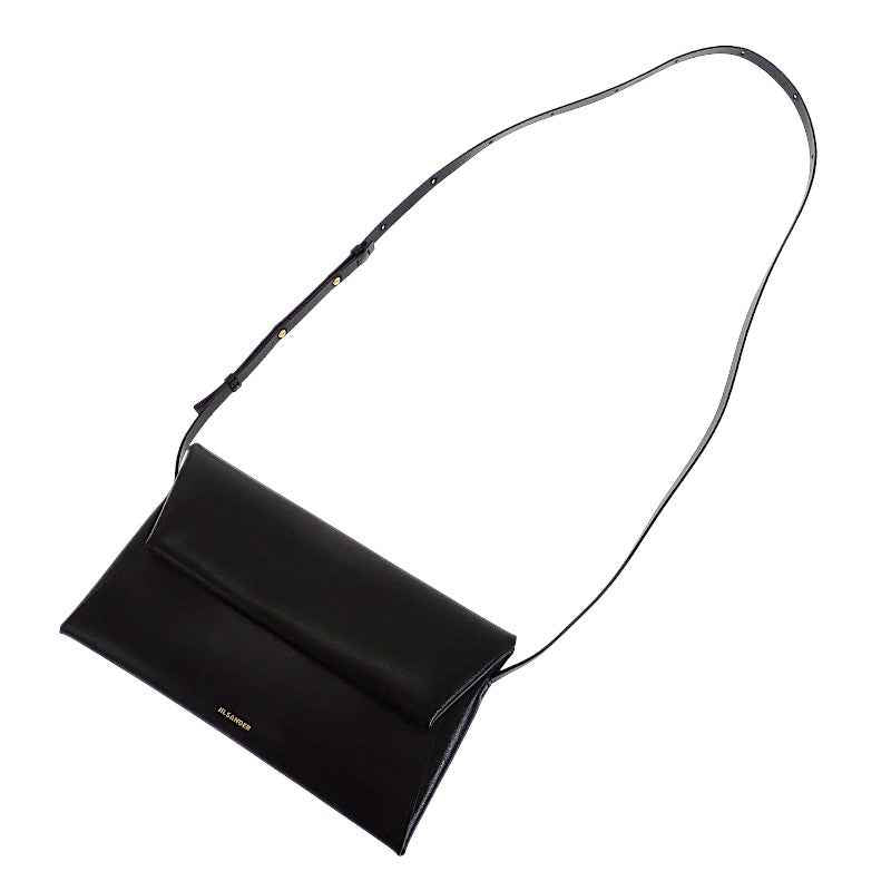 ジルサンダー JIL SANDER FOLDED フォルデッド スモール J07VL0028P4840 ショルダーバッグ カーフ ブラック ゴールド金具 レディース【中古】【ABランク】