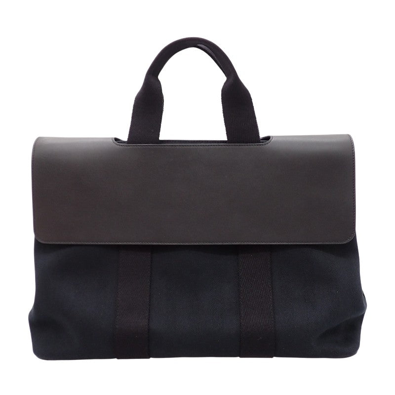 エルメス HERMES ヴァルパライソMM ハンドバッグ レザー キャンバス トワルシェブロン ブラック シルバー金具 レディース メンズ ユニセックス【中古】【ABランク】