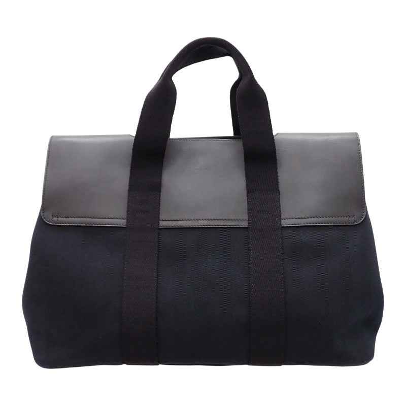 エルメス HERMES ヴァルパライソMM ハンドバッグ レザー キャンバス トワルシェブロン ブラック シルバー金具 レディース メンズ ユニセックス【中古】【ABランク】
