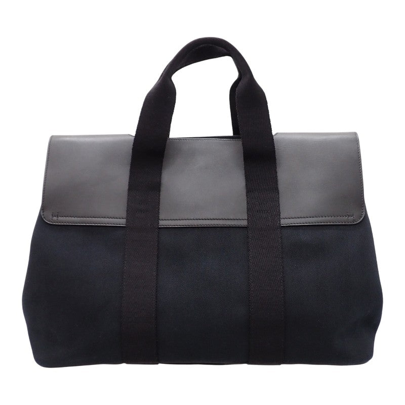 エルメス HERMES ヴァルパライソMM ハンドバッグ レザー キャンバス トワルシェブロン ブラック シルバー金具 レディース メンズ ユニセックス【中古】【ABランク】