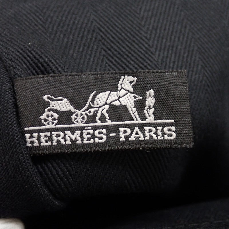 エルメス HERMES ヴァルパライソMM ハンドバッグ レザー キャンバス トワルシェブロン ブラック シルバー金具 レディース メンズ ユニセックス【中古】【ABランク】