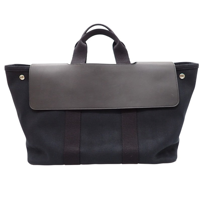 エルメス HERMES ヴァルパライソMM ハンドバッグ レザー キャンバス トワルシェブロン ブラック シルバー金具 レディース メンズ ユニセックス【中古】【ABランク】