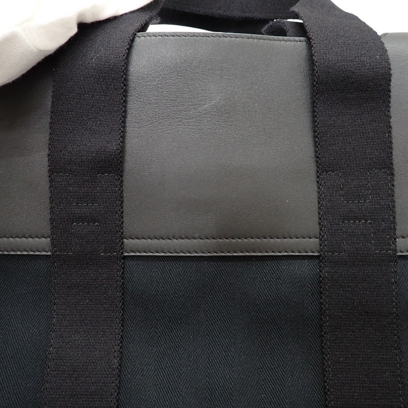 エルメス HERMES ヴァルパライソMM ハンドバッグ レザー キャンバス トワルシェブロン ブラック シルバー金具 レディース メンズ ユニセックス【中古】【ABランク】