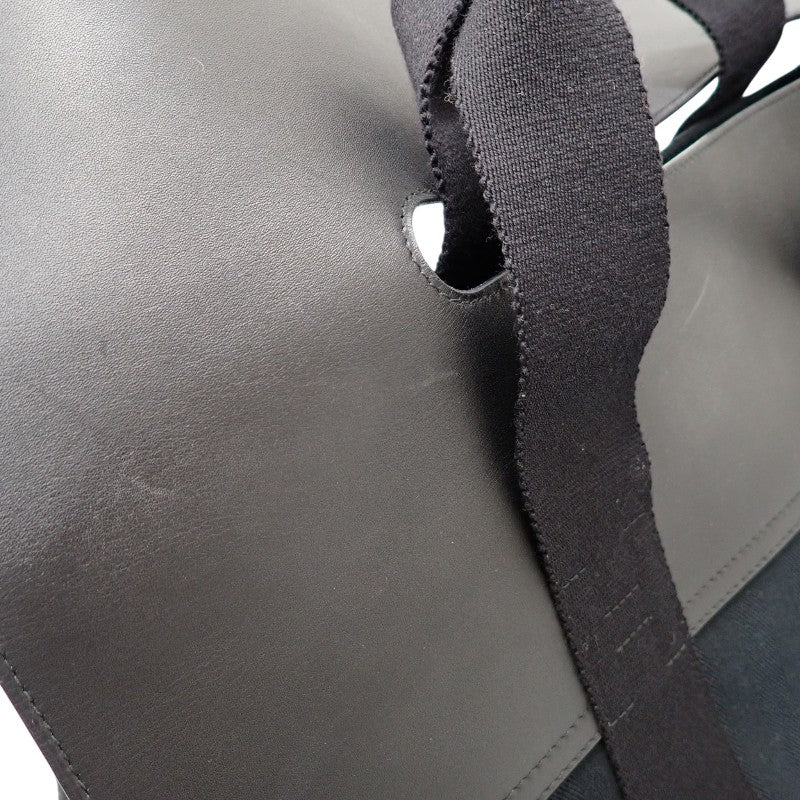 エルメス HERMES ヴァルパライソMM ハンドバッグ レザー キャンバス トワルシェブロン ブラック シルバー金具 レディース メンズ ユニセックス【中古】【ABランク】
