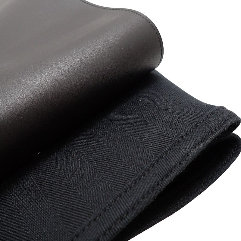 エルメス HERMES ヴァルパライソMM ハンドバッグ レザー キャンバス トワルシェブロン ブラック シルバー金具 レディース メンズ ユニセックス【中古】【ABランク】