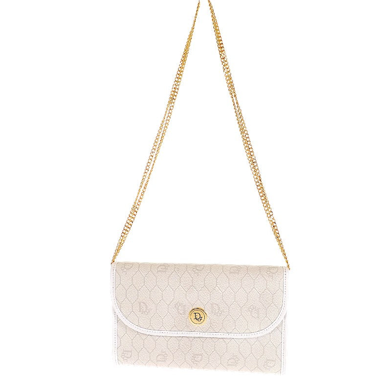 ディオール Dior チェーン ショルダーバッグ PVC レザー ホワイト レディース【中古】【ABランク】