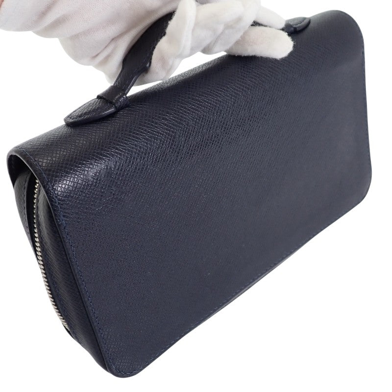 ルイヴィトン LOUIS VUITTON ジッピーXL タイガライン M44276 長財布 レザー ネイビー ブルーマリーヌ 紺 シルバー金具 メンズ【中古】【ABランク】