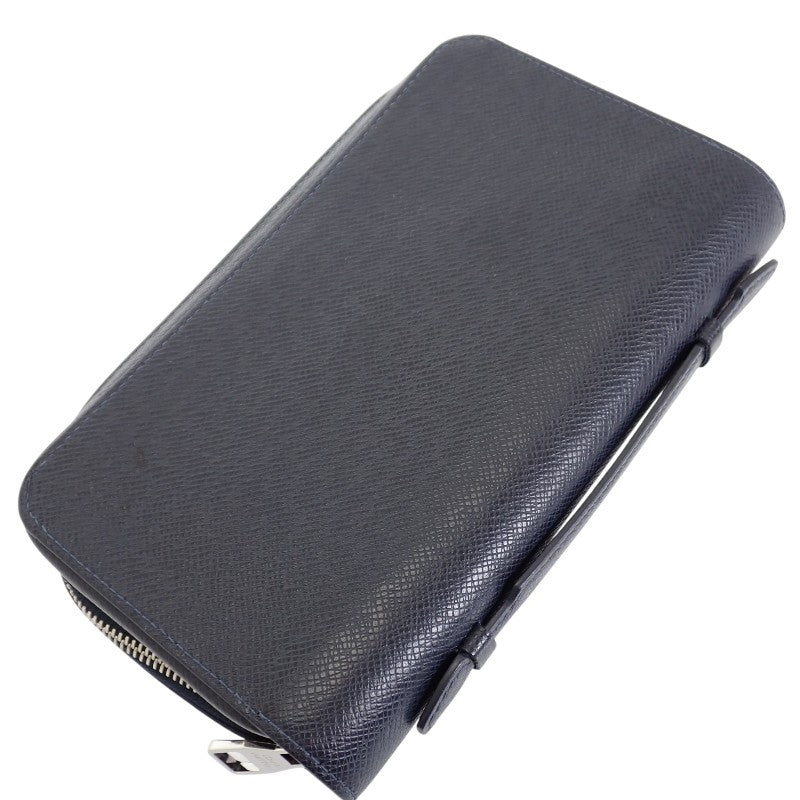 ルイヴィトン LOUIS VUITTON ジッピーXL タイガライン M44276 長財布 レザー ネイビー ブルーマリーヌ 紺 シルバー金具 メンズ【中古】【ABランク】