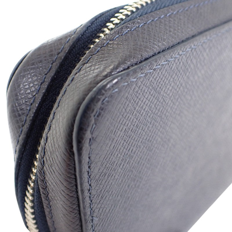 ルイヴィトン LOUIS VUITTON ジッピーXL タイガライン M44276 長財布 レザー ネイビー ブルーマリーヌ 紺 シルバー金具 メンズ【中古】【ABランク】