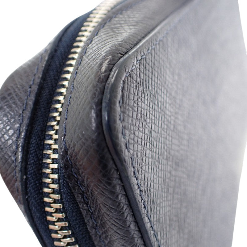 ルイヴィトン LOUIS VUITTON ジッピーXL タイガライン M44276 長財布 レザー ネイビー ブルーマリーヌ 紺 シルバー金具 メンズ【中古】【ABランク】