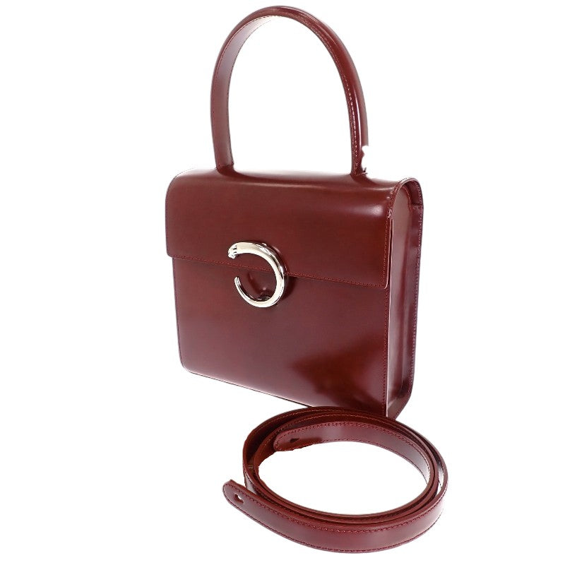 カルティエ CARTIER パンテール ショルダー ヴィンテージ 2WAYバッグ ハンドバッグ ショルダーバッグ レザー ボルドー ワインレッド シルバー金具 レディース【中古】【Bランク】