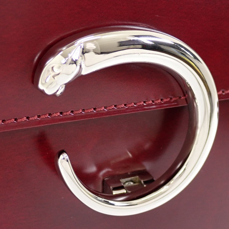 カルティエ CARTIER パンテール ショルダー ヴィンテージ 2WAYバッグ ハンドバッグ ショルダーバッグ レザー ボルドー ワインレッド シルバー金具 レディース【中古】【Bランク】