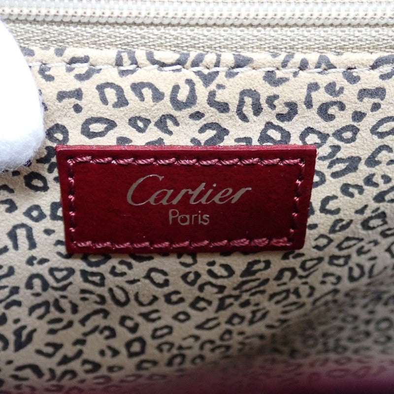 カルティエ CARTIER パンテール ショルダー ヴィンテージ 2WAYバッグ ハンドバッグ ショルダーバッグ レザー ボルドー ワインレッド シルバー金具 レディース【中古】【Bランク】