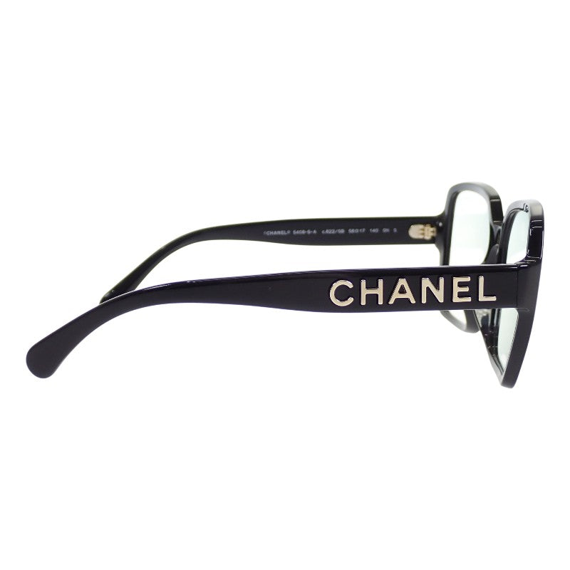 香奈兒 CHANEL 方形藍光眼鏡 A71520X08101S2212/5408SC622 眼鏡 醋酸纖維 黑色 透明 56□17 140 女士 男士【中古】【A級品】
