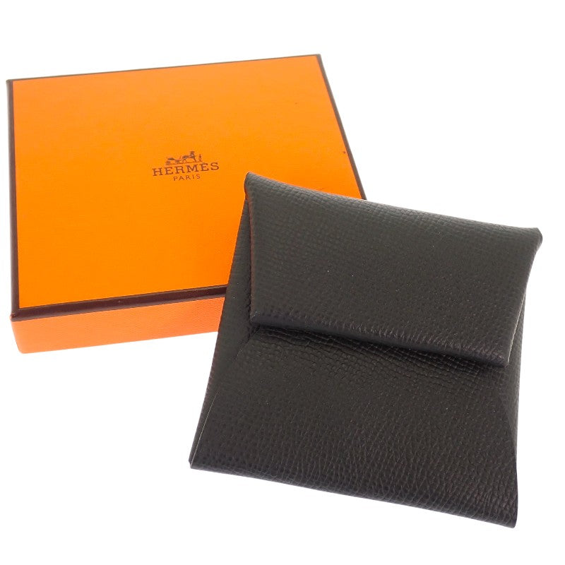 エルメス HERMES バスティア H083035CK コインケース ヴォーエプソン グレー ヴェールアングレ シルバー金具 レディース メンズ【中古】【Aランク】