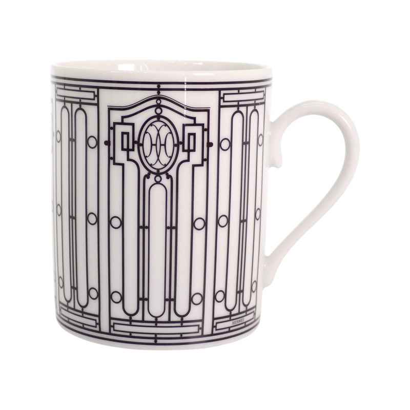エルメス HERMES マグ アッシュ Hデコ No1 モノトーン 食器 コップ 1個 300ml P037031P マグカップ ポーセリン ホワイト ブラック【中古】【Sランク】
