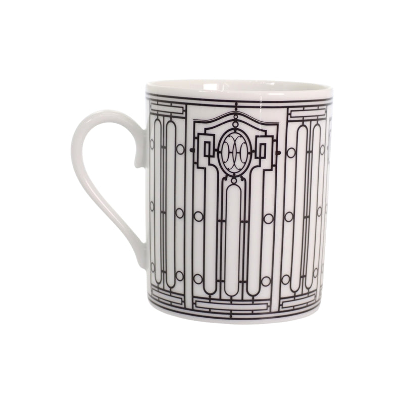 エルメス HERMES マグ アッシュ Hデコ No1 モノトーン 食器 コップ 1個 300ml P037031P マグカップ ポーセリン ホワイト ブラック【中古】【Sランク】