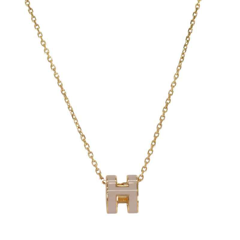 エルメス HERMES ミニ ポップ H ペンダント H147992F 55 ネックレス メタル マロングラッセ ゴールド ゴールド金具 レディース【中古】【ABランク】